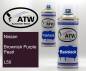 Preview: Nissan, Brownish Purple Pearl, L50: 400ml Sprühdose + 400ml Klarlack - Set, von ATW Autoteile West.